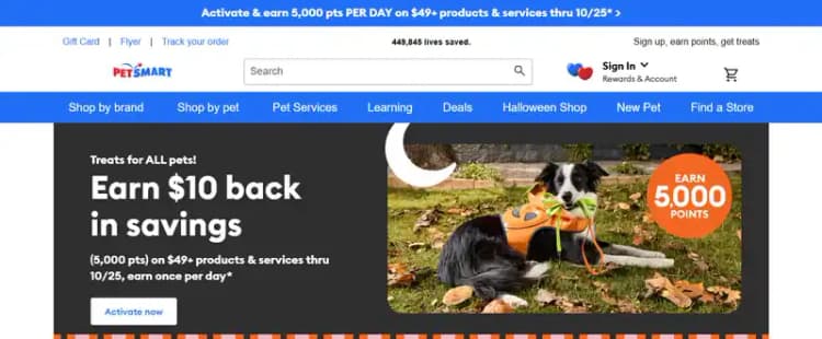 PetSmart Canada homepage (petsmart.ca, October 2026) PetSmart Canada homepage (petsmart.ca, October 2026)
