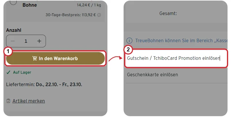 Tchibo Rabattcode einlösen Tchibo Rabattcode einlösen