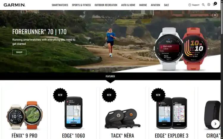 Garmin UK store homepage (UK website, October 2026) Garmin UK store homepage (UK website, October 2026)