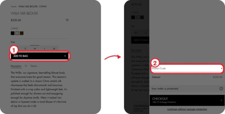 Alice + Olivia promo code steps 1-2 Alice + Olivia promo code steps 1-2