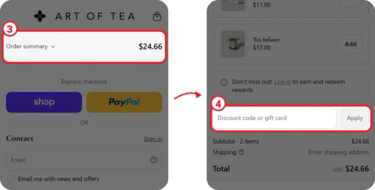 Art of Tea discount code step 2 Art of Tea discount code step 2