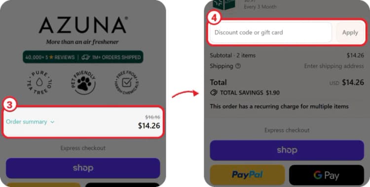 Azuna discount code step 2 Azuna discount code step 2