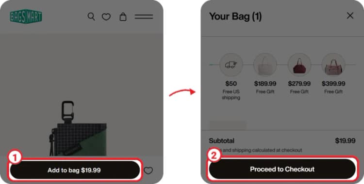 BAGSMART discount code step 1 BAGSMART discount code step 1