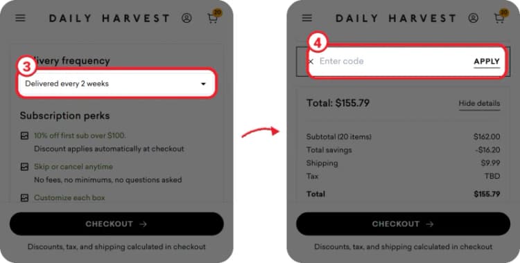 Daily Harvest step 2 Daily Harvest step 2