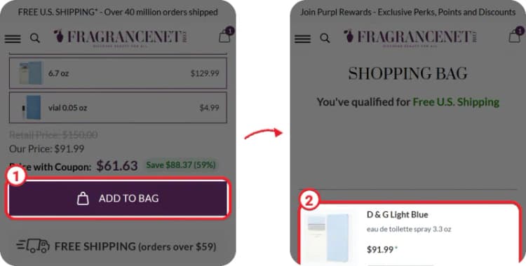 FragranceNet.com step 1 FragranceNet.com step 1
