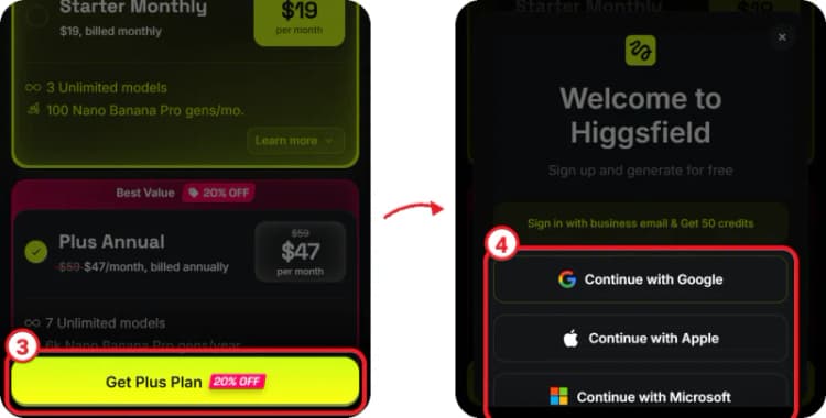 Higgsfield redeem steps 3 and 4 Higgsfield redeem steps 3 and 4