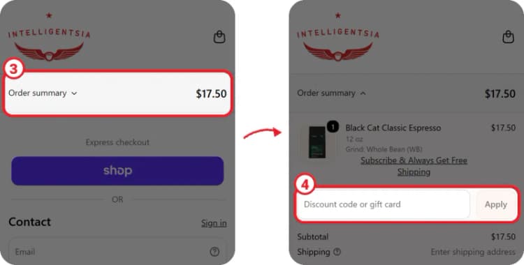 Intelligentsia coupon code step 2 Intelligentsia coupon code step 2