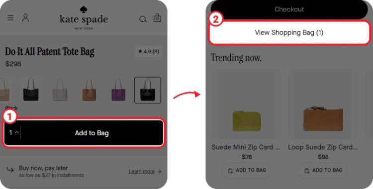 Kate Spade promo code steps 1-2 Kate Spade promo code steps 1-2