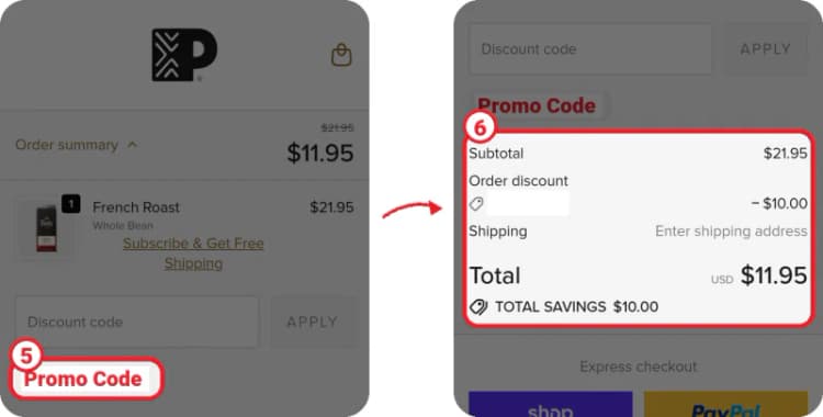 Peet's Coffee promo code step 3 Peet's Coffee promo code step 3