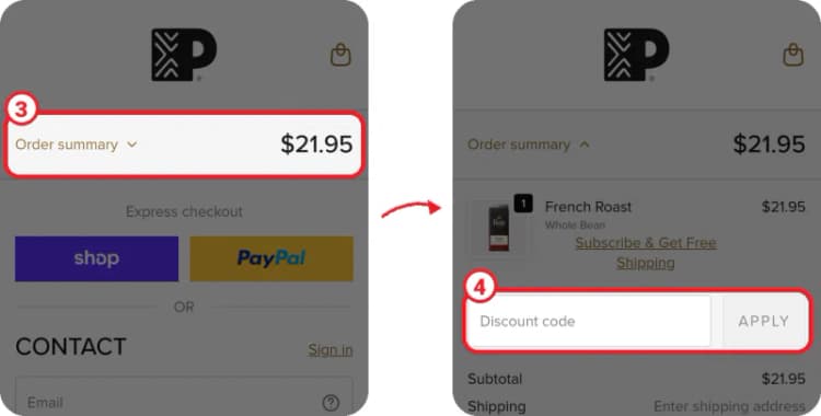 Peet's Coffee promo code step 2 Peet's Coffee promo code step 2