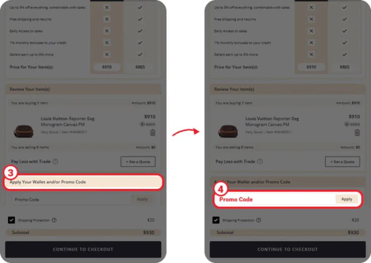 Rebag promo code steps 3-4 Rebag promo code steps 3-4