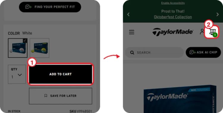 TaylorMade promo code step 1 TaylorMade promo code step 1