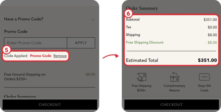 Vince promo code steps 5-6 Vince promo code steps 5-6