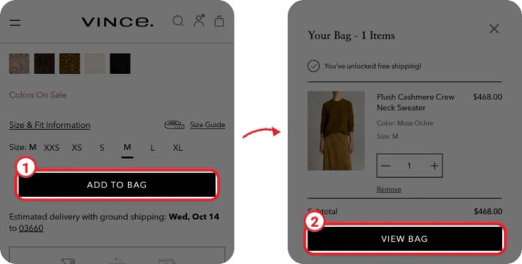Vince promo code steps 1-2 Vince promo code steps 1-2